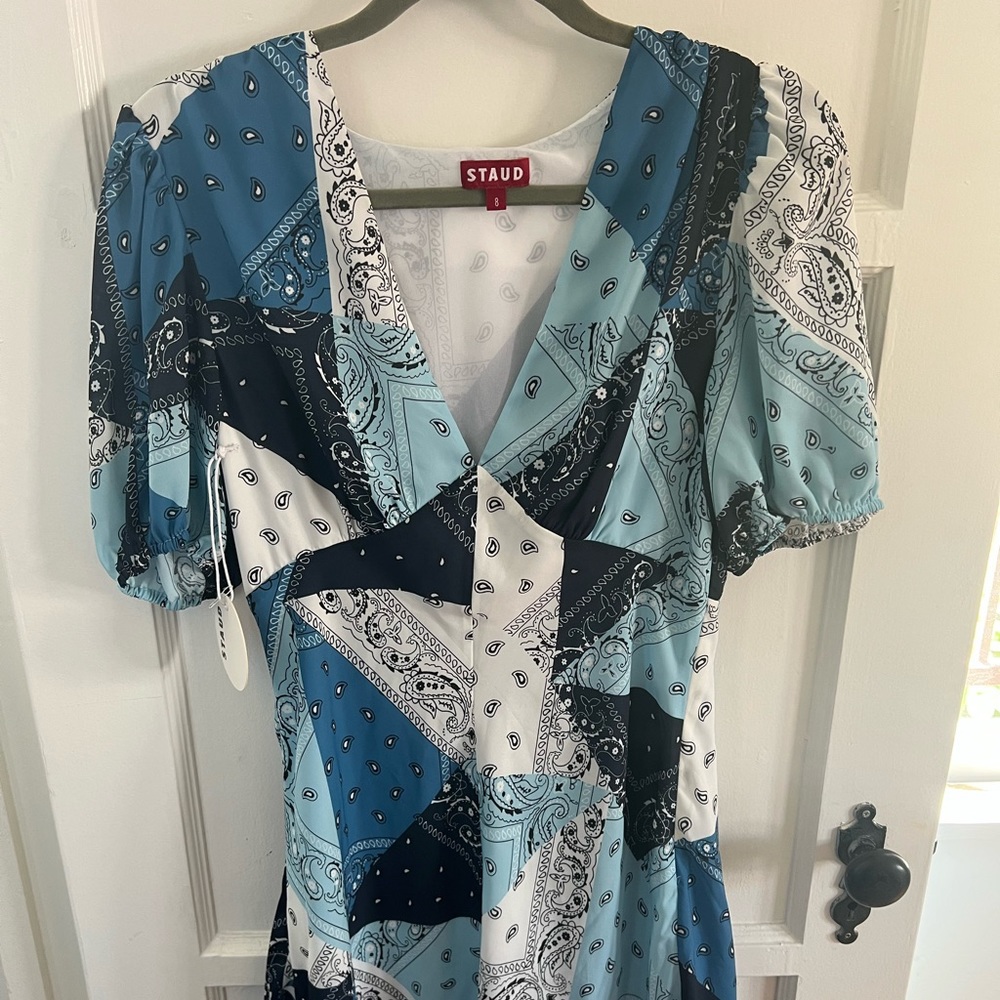 STAUD milla mini dress size 8. NEW WITH TAGS.